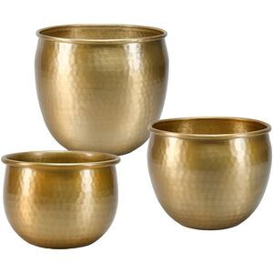 Serene Spaces Living Gold Brass Look Small Medium & Large Vintage Aluminum Vase